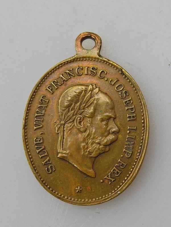 OVALE PATRIOTISCHE SPENDENMEDAILLE ZUM 50 REGIERUNGSJUBILÄUM 1848-98 KAISER FRANZ JOSEF I