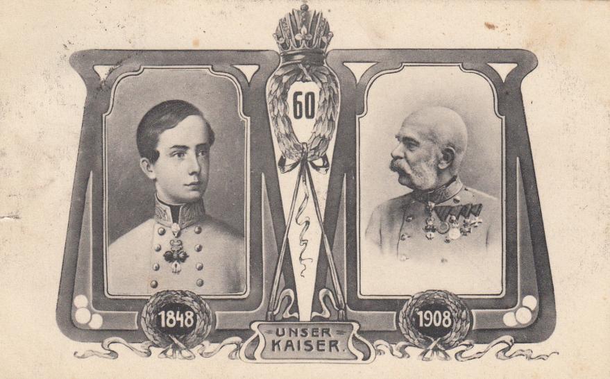 PATRIOTISCHE AK KAISER FRANZ JOSEF 1848 - 1908