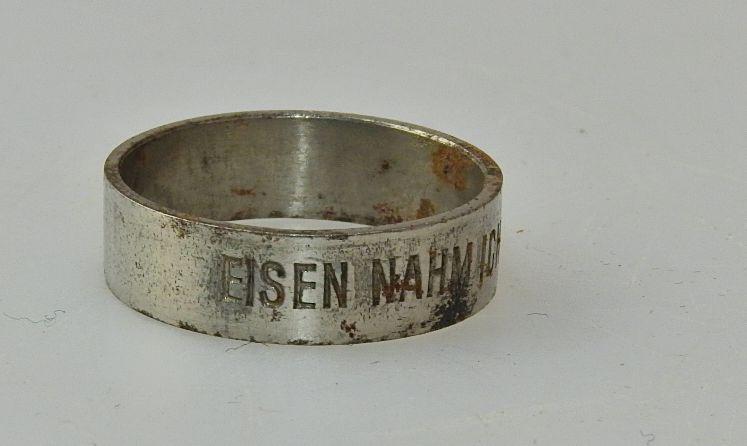 ÖSTERREICH 1WK KUK PATRIOTISCHER RING EISEN NAHM ICH FÜR GOLD 1914