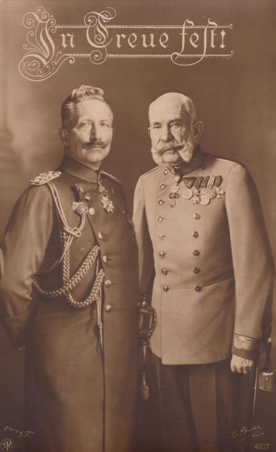 PATRIOTISCHE AK KAISER FRANZ JOSEF +KAISER WILHELM II