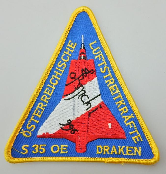 VERBANDSABZEICHEN STOFFABZEICHEN ÖBH LUFTSTREITKRÄFTE  S35 OE DRAKEN