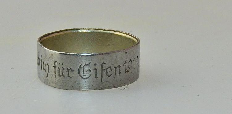 ÖSTERREICH 1WK KUK PATRIOTISCHER RING GOLD GAB ICH FÜR EISEN 1914