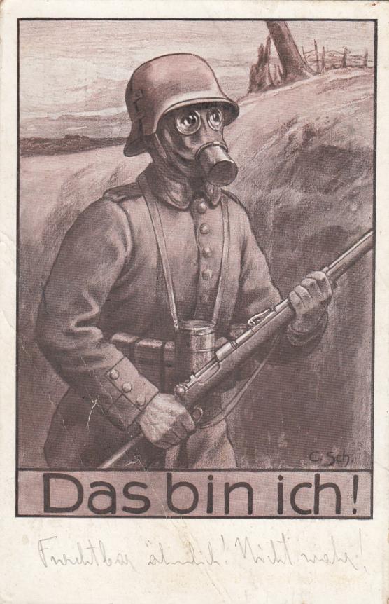 PATRIOTISCHE AK 1WK SOLDAT GASMASKE SCHÜTZENGRABEN