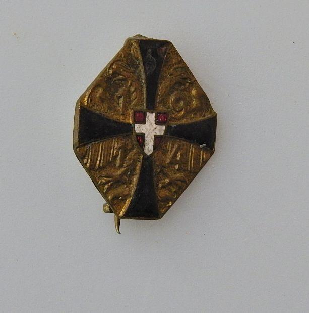 ÖSTERREICH 1WK KUK PATRIOTISCHES ABZEICHEN SCHWARZES KREUZ AUF DEM FELDE DER EHRE 1914