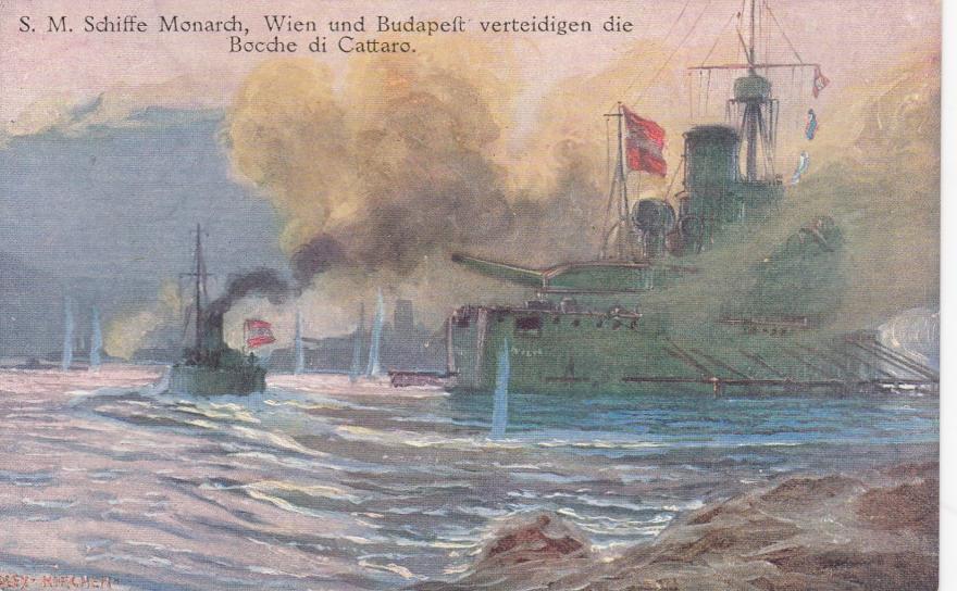 KUK PATRIOTISCHE AK KRIEGSMARINE SMS MONARCH WIEN BUDAPEST VOR CATTARO