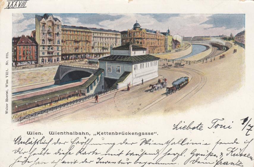 AK WIEN WIENTHALBAHN KETTENBRÜCKENGASSE
