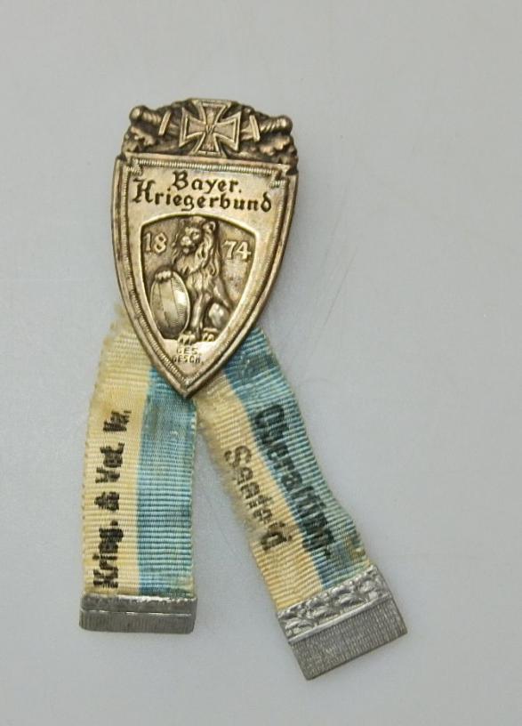 ABZEICHEN BAYRISCHER KREIGERBUND 1874 OBERALTING SEEFELD
