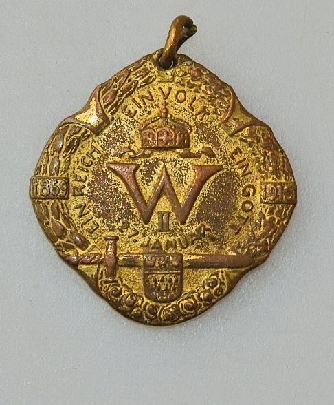 ABZEICHEN Kaiser Wilhelm II Ein Reich Ein Volk Ein Gott 27. Januar 1859 1915