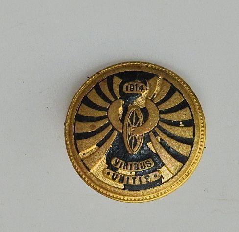 PATRIOTISCHES ABZEICHEN VIRIBUS UNITIS EISENBAHN TRUPPE 1914