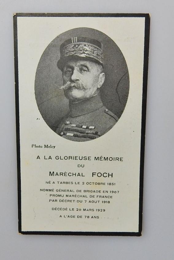 STERBEBILD FRANREICH MARECHAL FOCH 1929
