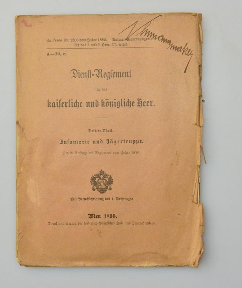 VORSCHRIFT INFANTERIE UND JÄGERTRUPPE THEIL DREI 1890