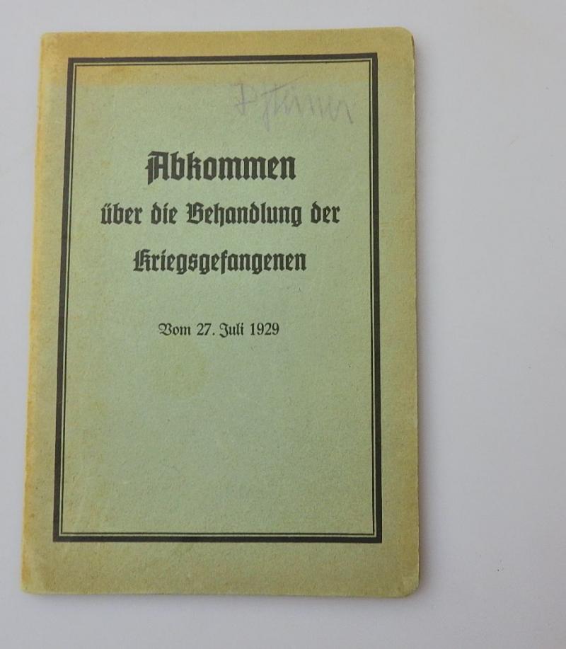 ABKOMMEN ÜBER DIE BEHANDLUNG VON KRIEGSGEFANGENEN 1929