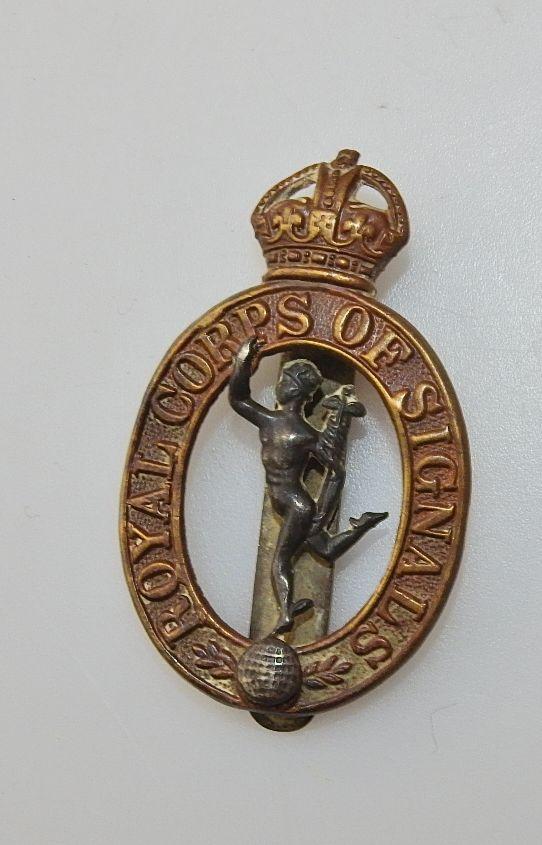 BRITISH Royal Corps of Signals RCOS WW2 Royal Corps of Signals RCOS Cap Badge