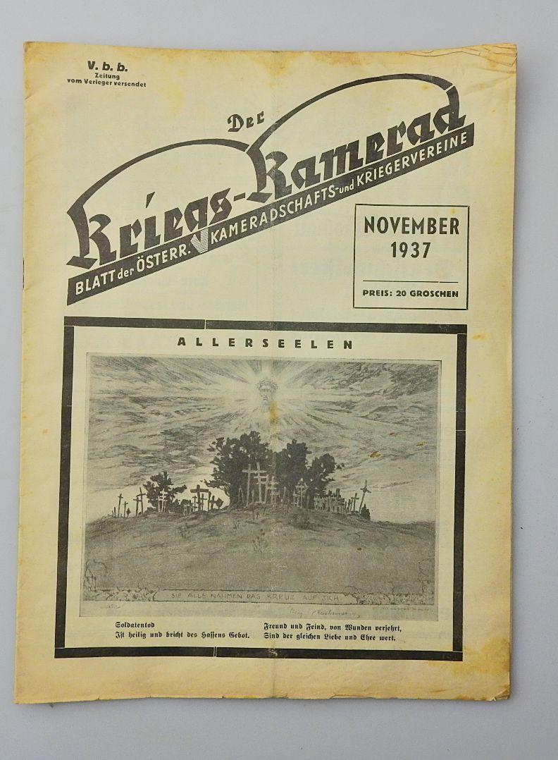 ZEITSCHRIFT DER KRIEGS KAMERAD NOV 1937