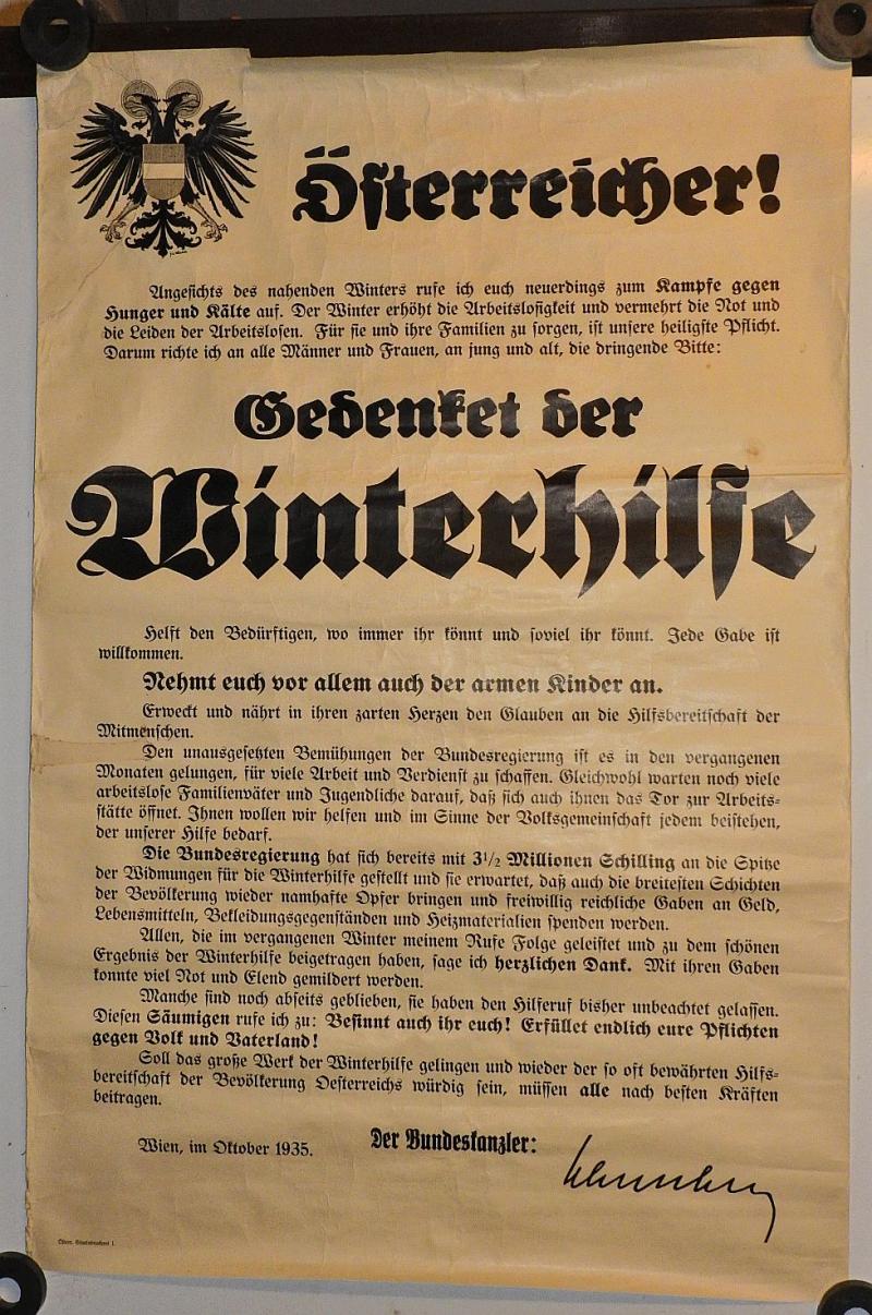 ÖSTERREICH STÄNDESTAAT SELTENES PLAKAT WINTERHILFE WIEN 1935