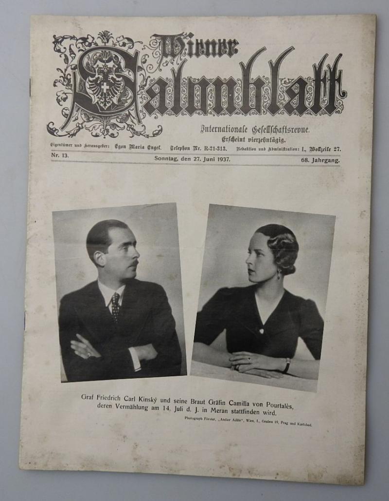 WIENER SALONBLATT INTERNATIONALE GESELLSCHAFTSREVUE 1937