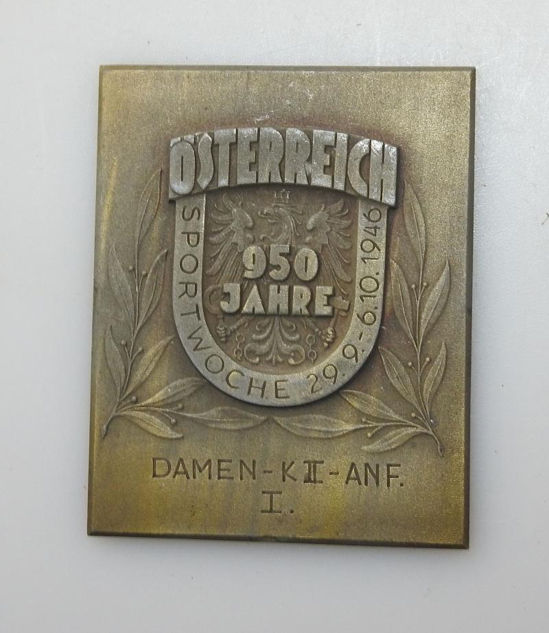 PLAKETTE ÖSTERREICH SPORTWOCHE 1946 DAMEN KANU