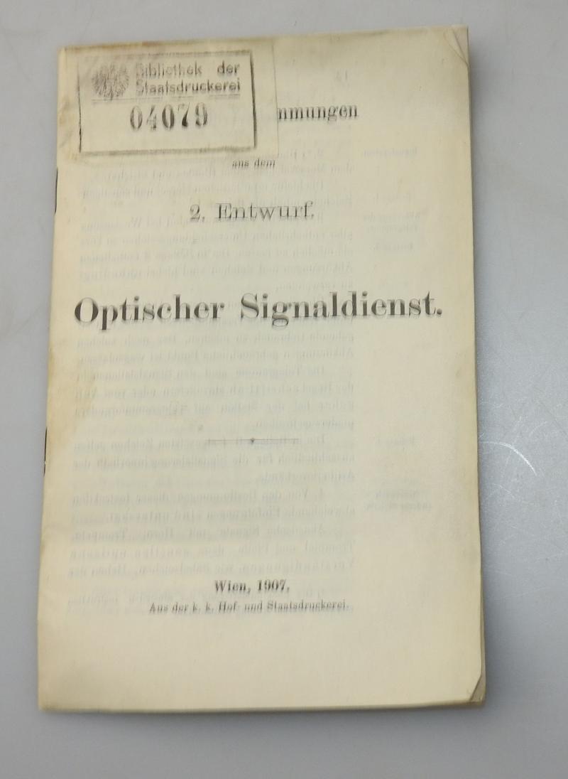 KUK VORSCHRFIT  OPTISCHER SIGNALDIENST 1907