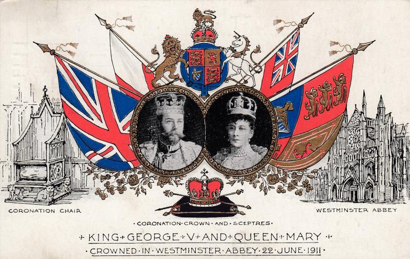 ENGLAND 1WK PATRIOTISCHE AK KING GEORGE V AND QUEEN MARY