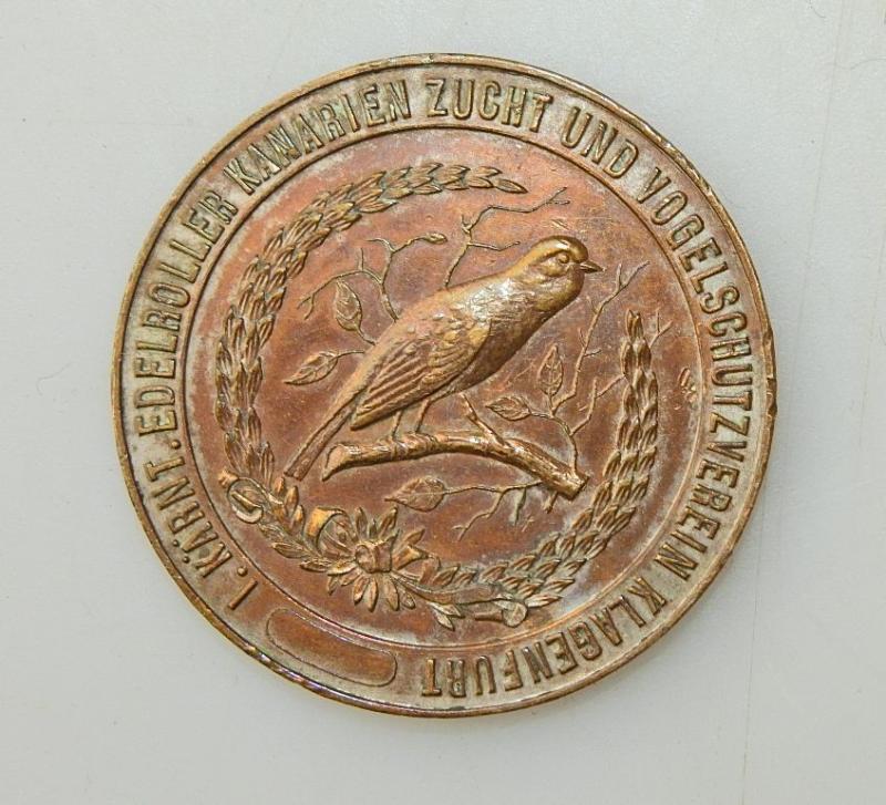 MEDAILLE KLAGENFURT KLAGENFURT KANARIENVOGEL UND VOGELSCHUTZVEREIN 1910