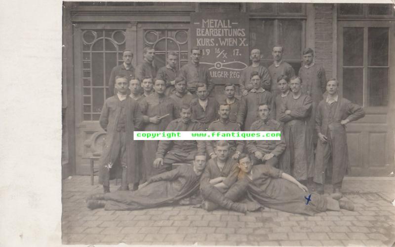 KUK LUFTFAHRTRUPPE 1WK MANNSCHAFT METALLBEARBETUNGSKURS WIEN 1917 FLIEGER REGIMENT