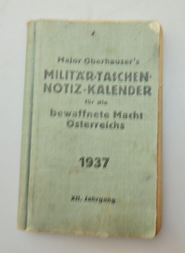 ÖSTERREICH STÄNDESTAAT MILITÄR TASCHEN NOTIZ KALENDER 1937