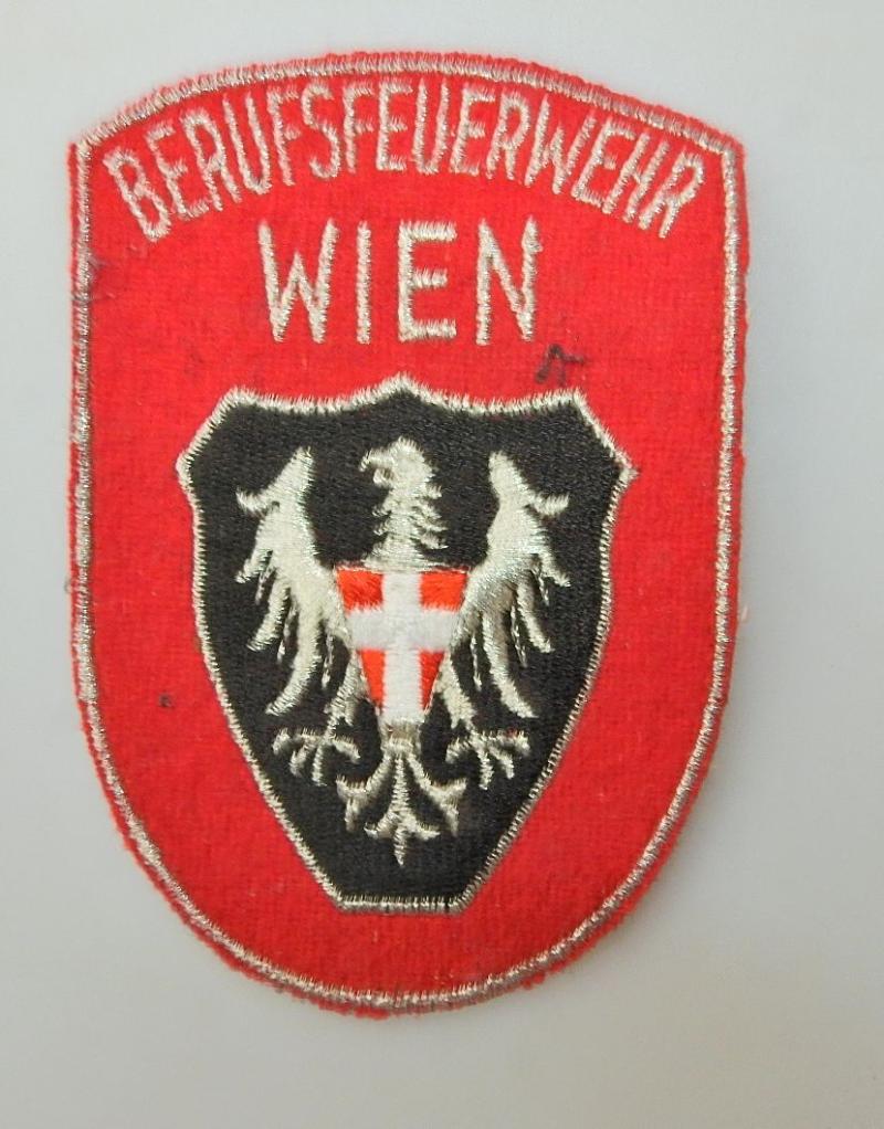 STOFFABZEICHEN BERUFSFEUERWEHR WIEN 60/70 ER JAHRE