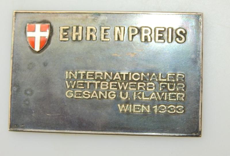 WIEN EHRENPREIS INTERNATIONALER WETTBEWERB FÜR GESANG UND KLAVIR  1933